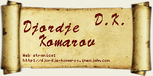 Đorđe Komarov vizit kartica